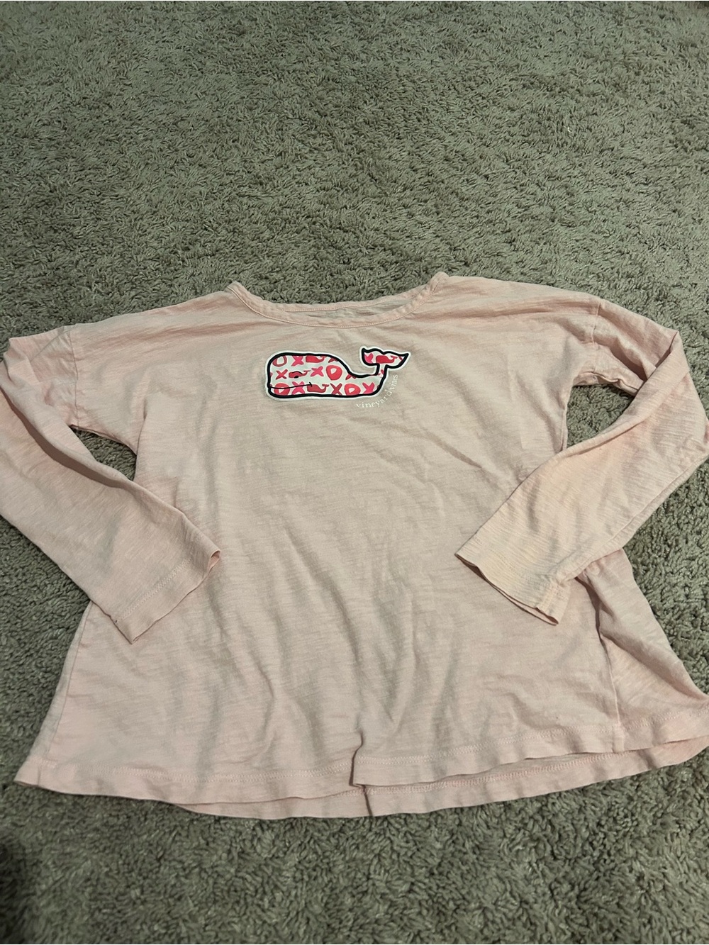 Vineyard Vines Light Pink Long-Sleeve Whale Tee